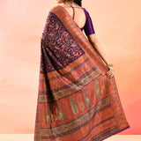 Royal Purple Kani Silk Saree With Intricate Paisley Border