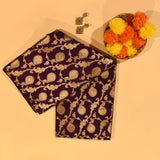 Deep Wine Purple Floral Butti Jaal Dense Floral Pallu Silk Banarasi Saree
