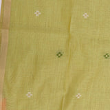 Pastel Pistachio Green Floral Butti Banarasi Silk Saree With Woven Geometric Pallu