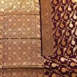 Deep Wine Purple Floral Butti Jaal Dense Floral Pallu Silk Banarasi Saree