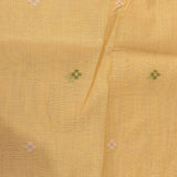 Cream Banarasi Linen Saree With Patan Patola Weave Pallu & Multicolour Butti
