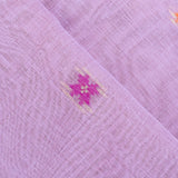 Lilac Woven Ikat Butti Linen Silk Banarasi Saree With Patola Geometric Pallu