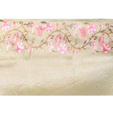 Pastel Green Floral Embroidered Tissue Silk Saree