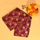 Maroon Banarasi Silk Saree With Gold Zari Floral Jaal Weave