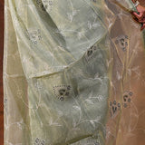 Soft Green Floral Tissue Organza Saree