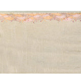 Middle Green Embroidered Tissue Silk Saree