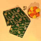 Green Banarasi Silk Saree With Gold Zari Meenakari Floral Jaal And Paisley Pallu
