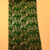 Green Banarasi Silk Saree With Gold Zari Meenakari Floral Jaal And Paisley Pallu