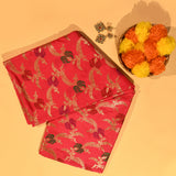 Pink Banarasi Silk Saree With Gold Zari Meenakari Floral Butti And Heavy Woven Pallu