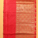 Pink Banarasi Silk Saree With Gold Zari Meenakari Floral Butti And Heavy Woven Pallu