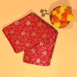 Red Banarasi Silk Saree With Gold Zari Floral Jaal And Large Paisley Pallu