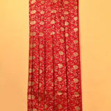 Red Banarasi Silk Saree With Gold Zari Floral Jaal And Large Paisley Pallu