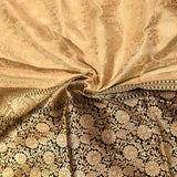 Beige Banarasi Silk Saree With Silver Zari Floral Jaal And Black Contrast Border
