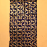 Navy Blue Banarasi Silk Saree With Gold Zari Leaf Jaal And Floral Pallu