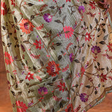 Mint Green Embroidered Tissue Silk Saree