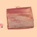 Dusty Rose Tie-Dye Saree With Silver Floral Booti And Embellished Border