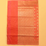 Orange Banarasi Silk Saree With Gold Zari Floral Jaal And Lotus Pallu