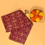 Burgundy Banarasi Silk Saree With Gold Zari Floral Butti Jaal And Oval Paisley Pallu