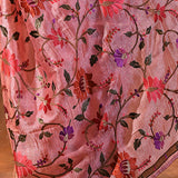 Light Pink Embroidered Tissue Silk Saree