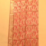 Peach Banarasi Silk Saree With Gold Zari Floral Jaal And Paisley Pallu