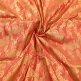 Peach Banarasi Silk Saree With Gold Zari Floral Jaal And Paisley Pallu