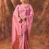 Punch Pink Tissue Silk Saree