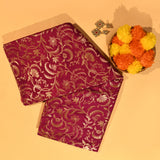 Maroon Banarasi Silk Saree With Gold Zari Floral Jaal And Grand Paisley Pallu