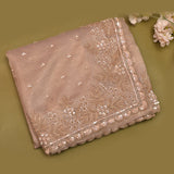 Champagne Gold Hand Embroidered Sequin Fern Pallu Saree