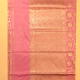 Lavendar Banarasi Silk Saree With Gold Zari Floral Jaal And Woven Pallu