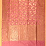 Lavendar Banarasi Silk Saree With Gold Zari Floral Jaal And Woven Pallu
