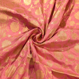 Lavendar Banarasi Silk Saree With Gold Zari Floral Jaal And Woven Pallu
