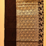 Maroon Banarasi Silk Saree With Gold Zari Floral Butti Jaal And Oval Paisley Pallu