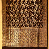Maroon Banarasi Silk Saree With Gold Zari Floral Butti Jaal And Oval Paisley Pallu
