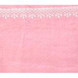 Flamingo Pink Floral Silk Blend Saree