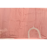 Rust Brown Organza Saree With Heavy Hand Embroidered Zari Border And Sequin Butti
