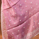 Flamingo Pink Floral Silk Blend Saree