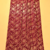 Burgundy Pure Silk Banarasi Saree With All-Over Gold Floral Jaal & Paisley Pallu