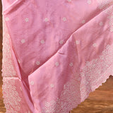 Cherry Blossom Pink Floral Silk Blend Saree