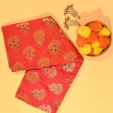 Red Pure Silk Banarasi Saree With Gold Zari Meenakari Butti & Plain Zari Pallu