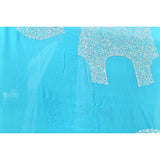 Teal Saree With Pearl Swirl Embroidery And Sequin Rose Motif