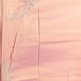 Dusty Rose Tie-Dye Saree With Silver Floral Booti And Embellished Border