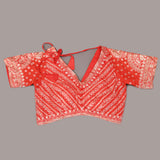 Red Organza Saree With Heavy Hand Embroidered Floral Vine Border And Star Booti