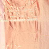 Peach Satin Saree With Heavy Gold Paisley Embroidered Border