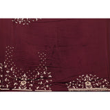 Burgundy Hand Embroidered Saree With Floral Sequin Pallu