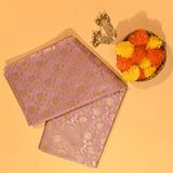 Lavender Pure Silk Banarasi Saree With Antique Gold Zari All-Over Floral Jaal & Paisley Pallu