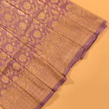 Lavender Pure Silk Banarasi Saree With Antique Gold Zari All-Over Floral Jaal & Paisley Pallu