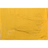 Golden Yellow Georgette Saree With Hand Embroidered Floral Butti And Scalloped Border