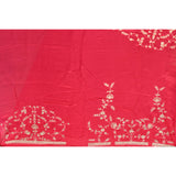 Powder Blue Georgette Saree With All Over Hand Embroidered Butti And Chevron Border