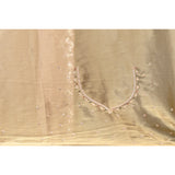 Olive Gold Satin Saree With Hand Embroidered Floral Sprays And Stone Border