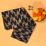 Dark Teal Pure Silk Banarasi Saree | Gold & Silver Zari All-Over Floral Jaal & Dense Floral Pallu